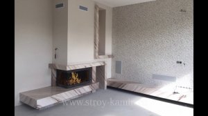 Дизайнерский камин с угловой топкой Totem