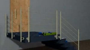 001RS Крыльцо:Монтаж ограждений AISI с боковым креплением и 4 леерами