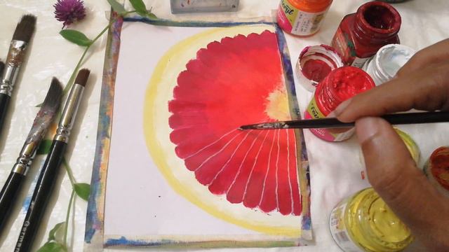 Step by step Easy and simple painting for beginners Painting red grapefruit