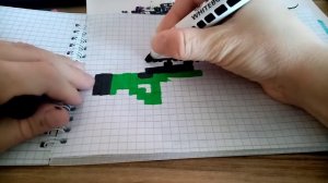 Снайперская винтовка, рисование по клеточкам