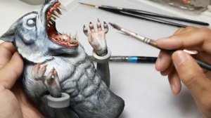 How to make WEREWOLF trapped in water diorama