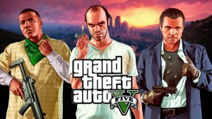 GTA 5 .  Уровень розыска 5 звёзд.