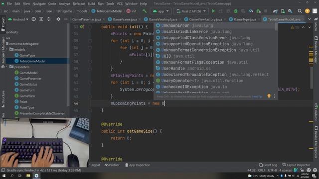Coding Tetris Game | Android Studio | ASMR Programming | Vim Coding | No Talking Coding