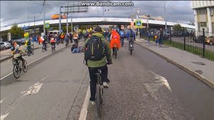 Падение Велосипедиста на Осеннем велопараде в Москве (24.09.2016)