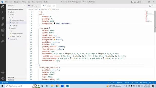 Online Voting System Project in PHP with source code | Login Page Customization | PHP Mini Project