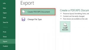 File Menu Share, Export, Publish and Close Tab (Excel)