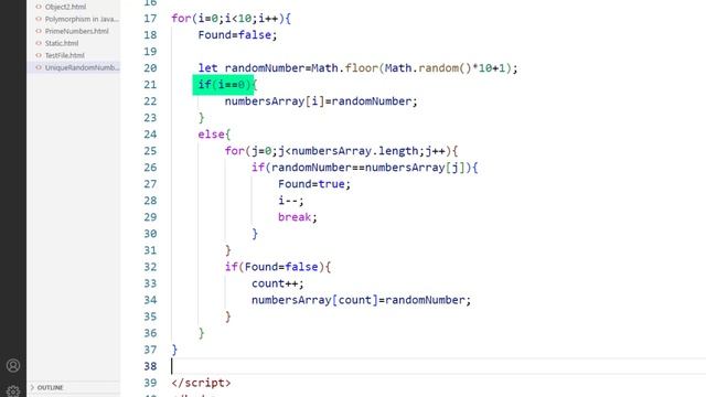Unique Random Numbers in JavaScript | Math.random JavaScript