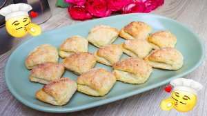 Творожное печенье. Самый простой вкусный рецепт! Выпечка с творогом. Быстрая выпечка.