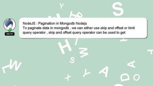 NodeJS : Pagination in Mongodb Nodejs