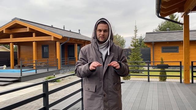 Одноэтажный дом из клееного бруса с баней и гаражом Проектирование, строительство, ландшафт, отделк смотреть онлайн