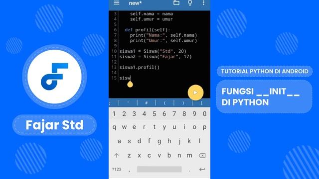 [Terbaru] Tutorial Python di Android - Constructor(__init__) di Python