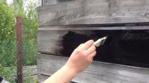 Окраска сосновой смолой (1й слой)
