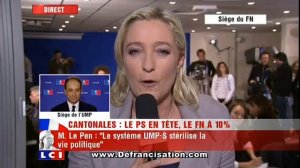 Marine Le Pen face a Jean-Francois Cope