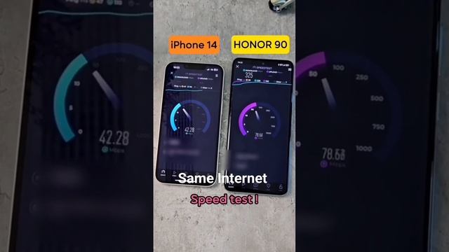 iphone 14 vs Honor 90 internet speed test #cricket