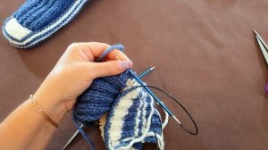 Мужские носки на двух спицах без шва по подошве / МК для начинающих / 45-46 р.