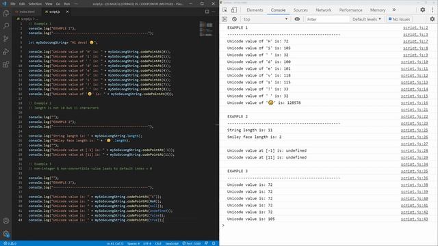 Javascript Basics · String · codePointAt() (method)