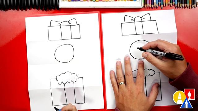 How To Draw A Snowman In A Present - Folding Surprise смотреть онлайн