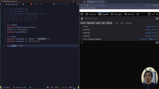 JAVASCRIPT TUTORIAL #18 OPERATOR PENUGASAN LOGIKA