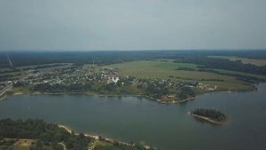 Река Якоть. Село Жестылево. Дмитровский район. DJI Mavic Pro. Аэросъемка.