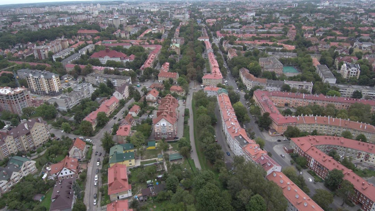 Фестивальная аллея город Калининград, аэросъемка смотреть онлайн