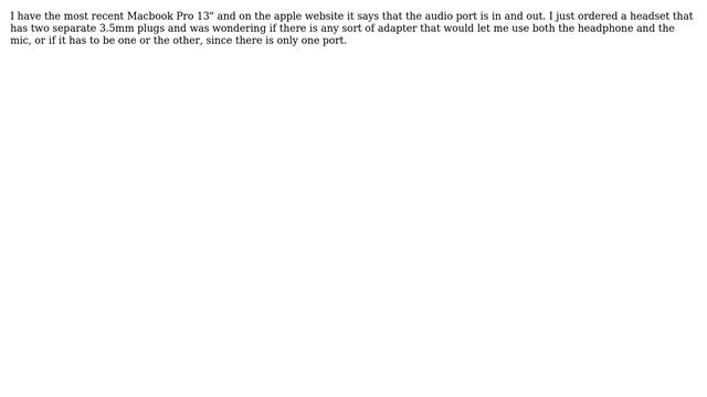 Apple: Macbook Pro 13" Audio In/Out Port Adaptor смотреть онлайн