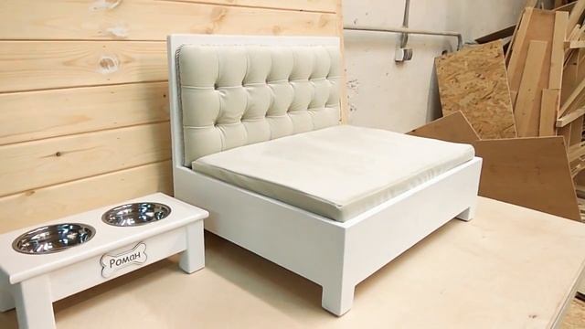 Кроватка для собак или кошек с мягким изголовьем "Классика". Элитная кроватка для собаки, кошки смотреть онлайн