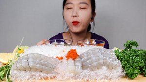 생새우 회 (ft.날치알) 리얼사운드 먹방 ASMR RAW SHRIMP,FLYING FISH ROE MUKBANG EATING SOUNDS NO TALKING | NAJIN