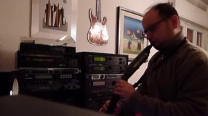 Maurizio Vento plays el. guitar with Yamaha WX11 wind controller & vl70m - Oye Como Va
