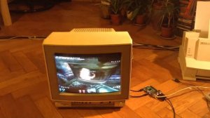 Quake 3 on Raspberry Pi and C64 CRT monitor