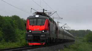 "Под дождём". ЭП20-007 со скорым поездом "Дневной экспресс" Тамбов - Москва