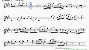 Джозеф Косма - Опавшие листья (минус) для альт саксофона