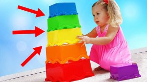 Сolored Pyramid for Learn Colors with Bad Baby play and learn colors for Children