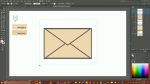 Create flat line letter icon. Envelope icon adobe Illustrator tutorial