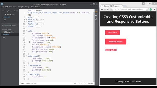 Creating CSS3 Customizable and Responsive Buttons | Basic Button - Part 1 of 2