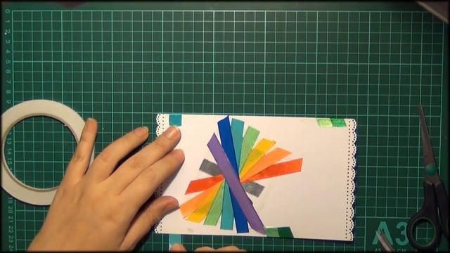 Скрапбукинг. Открытка с бабочкой из лент