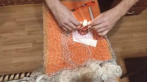 #кастинговая_сеть. Пайка грузового шнура кастинговой сети