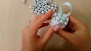 Новогодний шар на елку из фольги  / Christmas ball of foil / Relógios bola de papel alumínio.