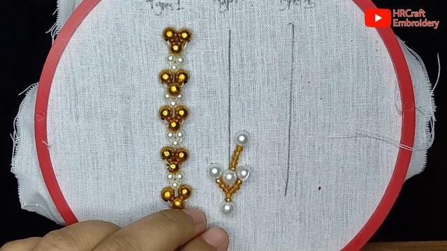 Beads Hand embroidery basic stitches tutorial for beginners || Beads embroidery design