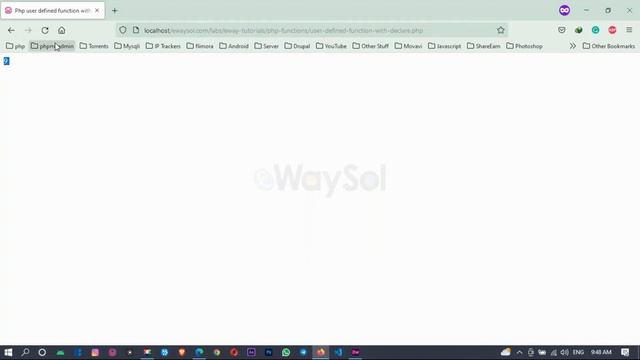 Php user defined function with declare #5 | PHP Beginners Tutorials | PHP Videos Tutorials | eWaySo
