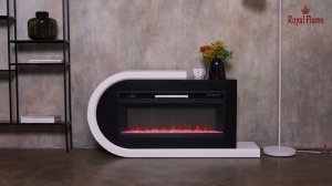 Видеообзор: Каминокомплект Basel L/R белый с черным с очагом Vision 42 LED