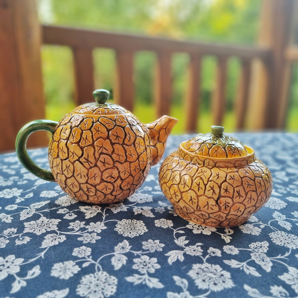Чайник и сахарница "Ананас"