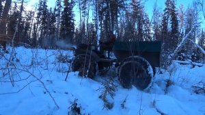 СИБИРЬ. Заготовка дров на вездеходе. Каждый возит на чем может . Сбор валежника.