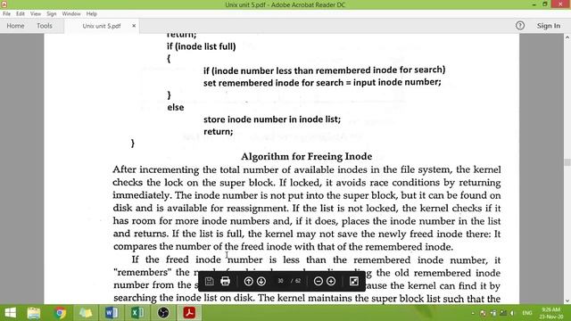 SUPER BLOCK,ASSIGNING NEW BLOCKCONCEPT OF FREEING INODE, STRUCTURE OF REGULAR FILE & NAMEI ALGORITH