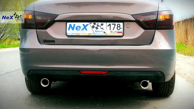 NeX® Lada VESTA. ЭКСКЛЮЗИВ! Глушитель раздвоенный с насадками 76 мм. Негромко и уникально смотреть онлайн