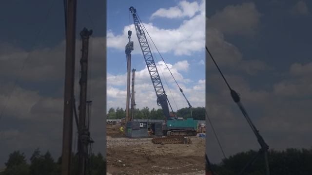 Погружение шпунта Ларсен Л5УМ L=15 м. Spezielle Baumaschinen Nippon Sharyo ED-5500 07.07.2020 г. смотреть онлайн