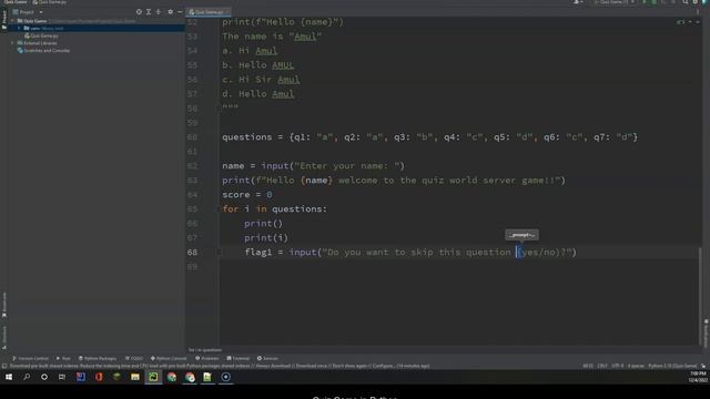 Quiz Game || Python Project || Coding With Reyansh