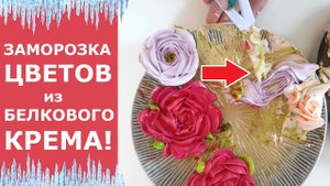 Заморозка цветов из белкового крема. Белково-заварной крем. Что будет после ЗАМОРОЗКИ?