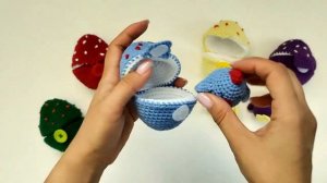 Вязаные яички с цыплятами, игра для малышей