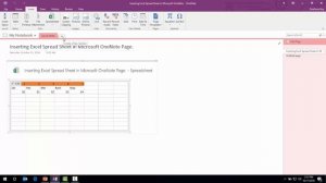 Inserting Microsoft Excel SpreadSheet In OneNote Page.