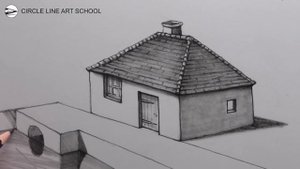 How to Draw a Simple House in a Realistic Landscape Pencil Drawing